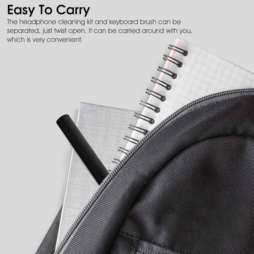 ZORBES 5 in 1 Reusable Cleaning Brush Kit for Earbud,Keyboard,Earbud Case Including Nylon Bristles, Flocking Sponge, High-density Brush, Metal Pen Tip and Keycap Puller-Black ZORBES 5 in 1 Reusable Cleaning Brush Kit for Earbud,Keyboard,Earbud Case Including Nylon Bristles, Flocking Sponge, High-density Brush, Metal Pen Tip and Keycap Puller-Black